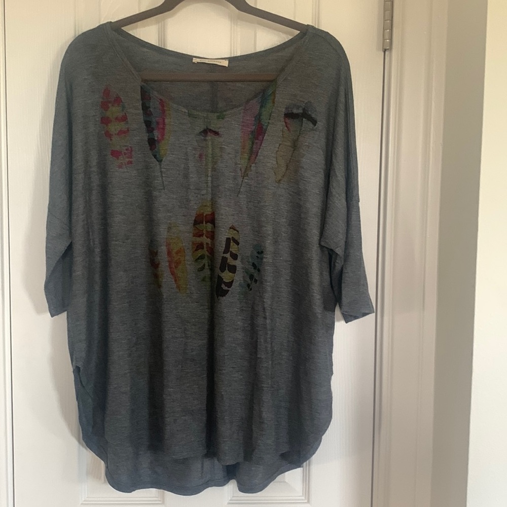 Enti Glamour TShirt Raglan short sleeves, charcoal grey, size Large